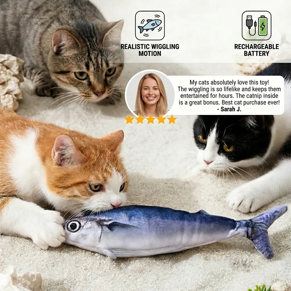 Pesce Interattivo per Gatti con Movimento Automatico – Gioco Stimolante