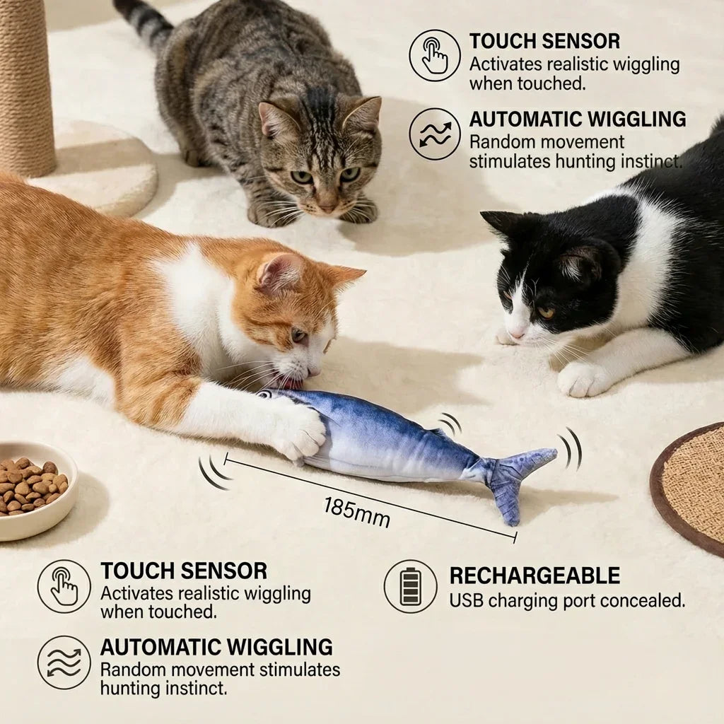 Pesce Interattivo per Gatti con Movimento Automatico – Gioco Stimolante