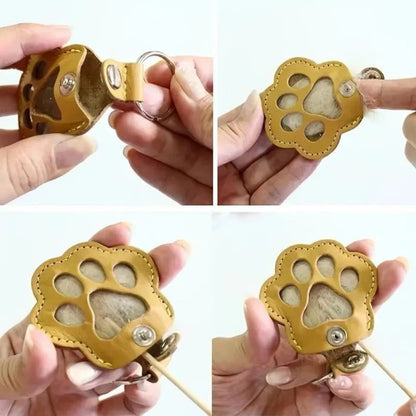 Portachiavi Commemorativo in Pelle per Conservare il Pelo del Tuo Animale
